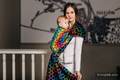 Baby Wrap, Jacquard Weave (100% cotton) - RAINBOW STARS DARK - size S #babywearing