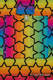 Bolso hecho de tejido de fular (100% algodón) - RAINBOW STARS DARK - talla estándar 37 cm x 37 cm #babywearing