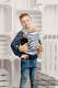 Mochila portamuñecos hecha de tejido, 100% algodón - ZEBRA GRAFITO & BLANCO #babywearing