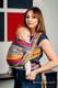 Żakardowa chusta do noszenia dzieci, bawełna - KAWOWA KORONKA 2.0 - rozmiar XS #babywearing