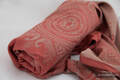 Żakardowa chusta do noszenia dzieci, 60% bawełna, 40% bambus - Paw Indyjski - Koral z Kawą - rozmiar S #babywearing