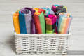 Retales multicolor  de tejido de fular - 2 for 1 (sarga cruzada) #babywearing