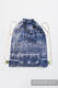 Sac à cordons en retailles d’écharpes (100% coton) - SYMPHONY  BLEU MARINE & GRIS - taille standard 32 cm x 43 cm #babywearing