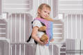 Nosidełko dla lalek z tkaniny chustowej - BIG LOVE - TĘCZA (drugi gatunek) #babywearing