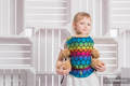 Puppentragehilfe, hergestellt vom gewebten Stoff (100% Baumwolle) - RAINBOW STARS DARK #babywearing