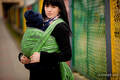 Baby Wrap, Jacquard Weave (60% cotton, 40% bamboo) - Cats Black&Green - size XS #babywearing