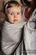 Żakardowa chusta kółkowa do noszenia dzieci, 60% Bawełna 28% Len 12% Jedwab Tussah, ramię bez zakładek - KRYSZTAŁOWA KORONKA - long 2.1m (drugi gatunek) #babywearing