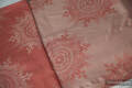 Baby Wrap, Jacquard Weave (60% cotton, 40% bamboo) - Indian Peacock - Coral&Coffee - size XS #babywearing