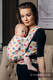 Żakardowa chusta do noszenia dzieci, bawełna - POLKA DOTS TĘCZOWE - rozmiar XS #babywearing