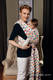 Baby Wrap, Jacquard Weave (100% cotton) - POLKA DOTS RAINBOW - size L (grade B) #babywearing