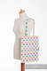 Einkaufstasche, hergestellt aus gewebtem Stoff (100% Baumwolle) - POLKA DOTS RAINBOW  #babywearing