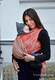 Baby Wrap, Jacquard Weave (60% cotton, 40% bamboo) - Indian Peacock - Coral&Coffee - size XS #babywearing