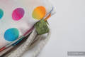 Turnbeutel, hergestellt vom gewebten Stoff (100% Baumwolle) - POLKA DOTS RAINBOW - Standard Größe 32cmx43cm #babywearing