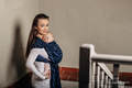 Żakardowa chusta do noszenia dzieci, bawełna - ZEBRA CZARNY Z GRANATEM  - rozmiar L #babywearing