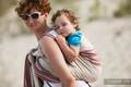 Chusta do noszenia dzieci, tkana splotem skośno-krzyżowym, bawełna z bambusem - Pustynna Róża  - rozmiar L #babywearing