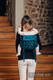 Nosidło Klamrowe ONBUHIMO z tkaniny żakardowej (100% bawełna), rozmiar Standard - ŻYRAFA CZARNY Z TURKUSEM #babywearing