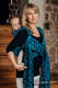Żakardowa chusta do noszenia dzieci, bawełna - ŻYRAFA CZARNY Z TURKUSEM  - rozmiar XL #babywearing