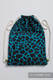 Sackpack made of wrap fabric (100% cotton) - GIRAFFE BLACK & TORQUOISE - standard size 32cmx43cm #babywearing