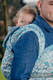Fular, tejido jacquard (100% algodón) - BUTTERFLY WINGS BLUE - talla XS (grado B) #babywearing