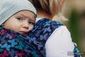 Écharpe, jacquard (100% coton) - BUTTERFLY WINGS at NIGHT - taille S #babywearing