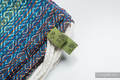 Mochila portaobjetos hecha de tejido de fular (100% algodón) - BIG LOVE SAPPHIRE - talla estándar 32cmx43cm #babywearing