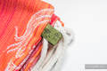 Mochila portaobjetos hecha de tejido de fular (100% algodón) - DRAGON NARANJA & ROJO - talla estándar 32cmx43cm #babywearing