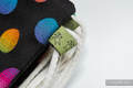 Sackpack made of wrap fabric (100% cotton) - POLKA DOTS RAINBOW DARK - standard size 32cmx43cm #babywearing