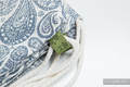 Sac à cordons en retailles d’écharpes (100 % coton) - PAISLEY BLEU MARINE & CRÈME - taille standard 32 cm x 43 cm #babywearing