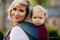 Baby Wrap, Jacquard Weave (100% cotton) - LITTLE LOVE - RAINBOW DARK - size XS #babywearing