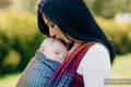 Żakardowa chusta do noszenia dzieci, bawełna - LITTLE LOVE - TĘCZA DARK - rozmiar XS #babywearing