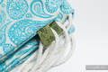 Turnbeutel, hergestellt vom gewebten Stoff (100% Baumwolle) - PAISLEY TÜRKIS & CREME - Standard Größe 32cmx43cm #babywearing