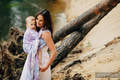 Baby Wrap, Jacquard Weave (60% cotton, 40% linen) - DRAGONFLY LAVENDER - size XL #babywearing