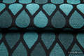 RAINDROPS TURQUOISE & BLACK, fabric quarters, jacquard, size 50cm x 70cm #babywearing