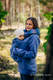 Fleece Tragepullover 2.0 - Größe L - blau mit Little Herringbone Illusion (grad B) #babywearing