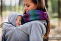 Fleece Tragepullover 2.0 - Größe 4XL - grau mit Little Herringbone Impression Dark #babywearing