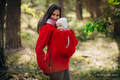 Fleece Tragepullover 2.0 - Größe XL - rot mit Little Herringbone Elegance #babywearing