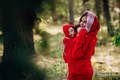 Sudaderas de porteo de polar 2.0 - talla L - Rojo con Little Herringbone Elegance #babywearing