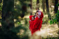 Sudaderas de porteo de polar 2.0 - talla M - Rojo con Little Herringbone Elegance #babywearing