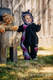 Fleece Babyanzug - Größe 68 - schwarz mit Little Herringbone Inspiration #babywearing
