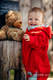 Bear Romper - size 86 - red with Little Herringbone Impression #babywearing