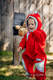 Fleece Babyanzug - Größe 80 - rot mit Little Herringbone Impression #babywearing