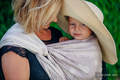 Baby Wrap, Jacquard Weave (60% cotton 28% linen 12% tussah silk) - SMOKY PINK LACE - size XS (grade B) #babywearing