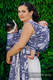 Baby Wrap, Jacquard Weave (60% cotton, 40% bamboo) - DRAGONFLY WHITE & NAVY BLUE - size M #babywearing