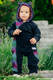 Fleece Babyanzug - Größe 62 - schwarz mit Little Herringbone Impression Dark #babywearing