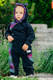 Fleece Babyanzug - Größe 68 - schwarz mit Little Herringbone Impression Dark #babywearing