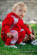 Pajacyk misiowy - rozmiar 68 - czerwony z Małą Jodełką Elegancją #babywearing