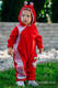 Bear Romper - size 62 - red with Little Herringbone Elegance (grade B) #babywearing