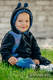 Fleece Babyanzug - Größe 86 - schwarz mit Little Herringbone Illusion #babywearing