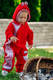 Fleece Babyanzug - Größe 92 - rot mit Little Herringbone Elegance (grad B) #babywearing
