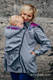 Tragejacke - Softshell - Graue Melange  mit Little Herringbone Inspiration - size XL #babywearing